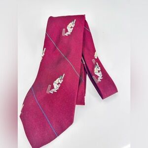 Vintage Ralph Lauren Maroon Cricket Motif Tie